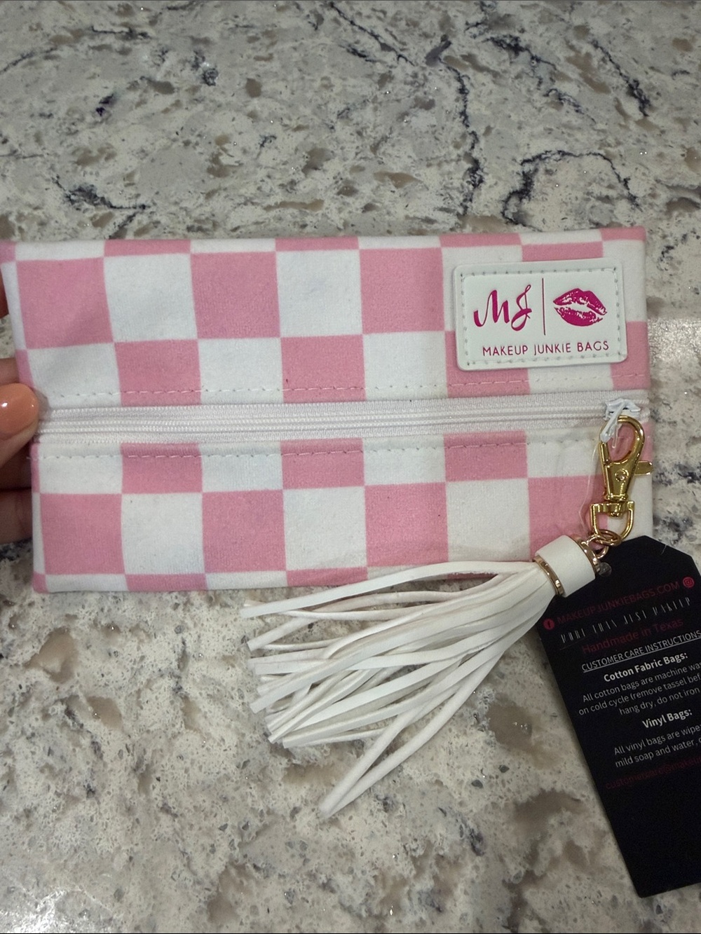 Makeup Junkie NWT Pink Checkered